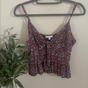 Patrons of Peace Floral Multicolor Crop Top